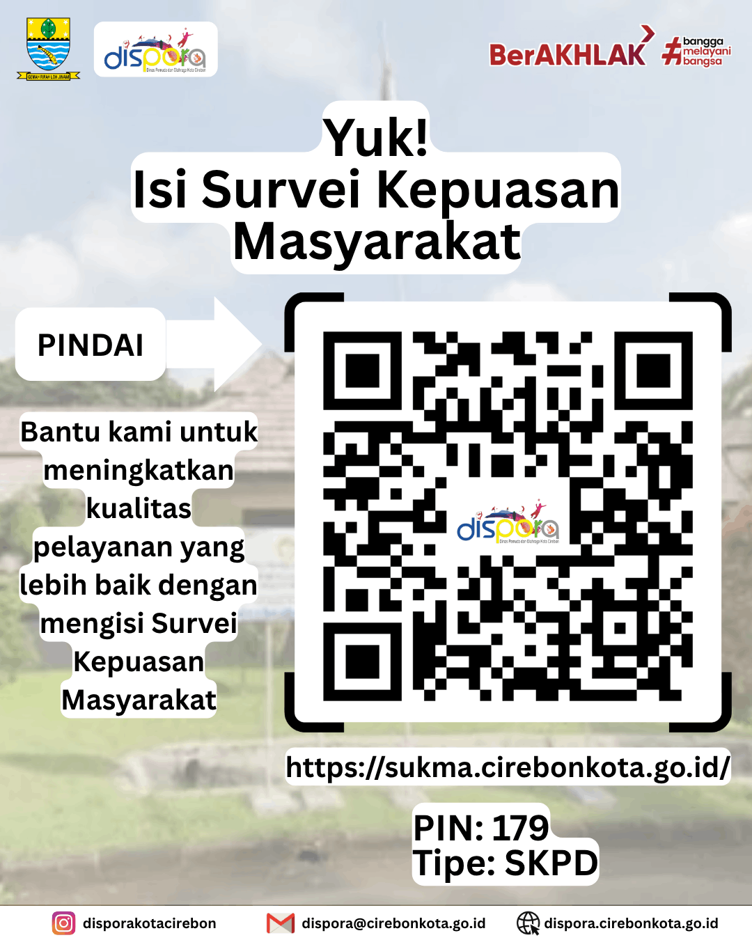 Yuk Isi Survei Kepuasan Masyarakat Dinas Pemuda dan Olahraga Kota Cirebon!